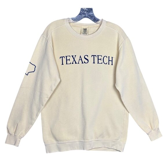 Texas Tech Women’s Yellow Crewneck Sweatshirt Small Pullover College Spirit Wear - Picture 1 of 8